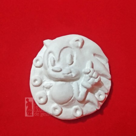 Sonic no Anel 6cm em Gesso Cru