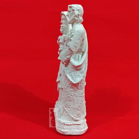 Imagem Sagrada Família Bordada em Gesso Cru 15cm