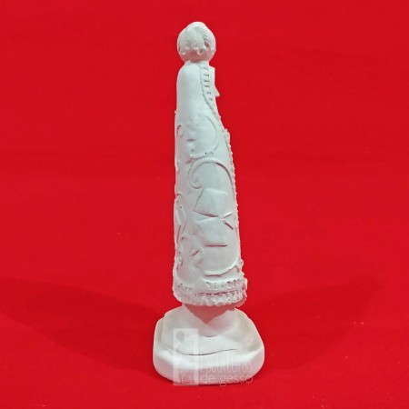 Imagem Nossa Senhora Aparecida com Bandeiras Gesso Cru 15cm