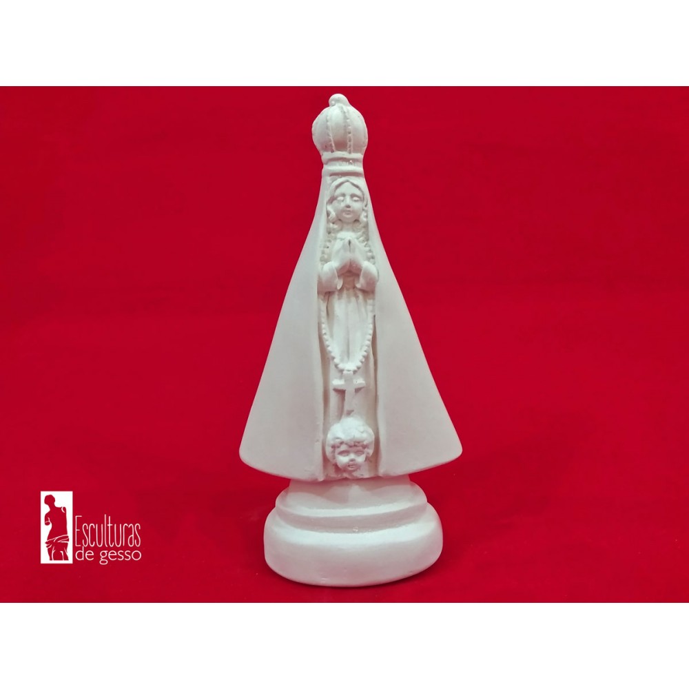 Imagem Nossa Senhora Aparecida Manto Liso Gesso Cru 17cm
