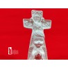 Anjo na Cruz Rezando em Gesso Cru 11cm