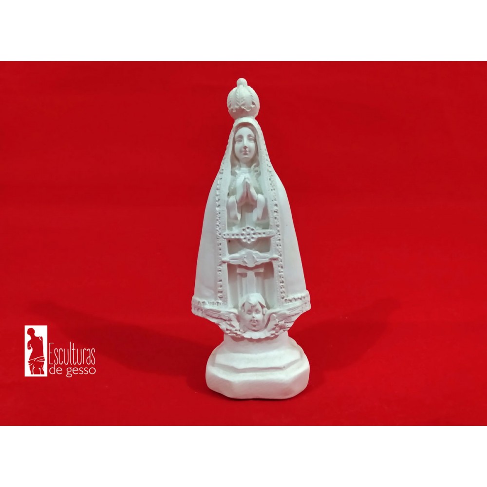 Imagem Nossa Senhora Aparecida Manto Liso Gesso Cru 15cm