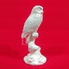 Escultura Coruja no Tronco Gesso Cru 19cm