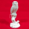 Escultura Coruja no Tronco Gesso Cru 19cm