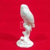 Escultura Coruja no Tronco Gesso Cru 19cm
