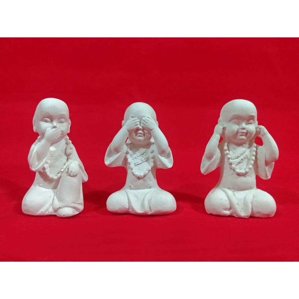 Escultura Buda Cego, surdo e mudo 8cm