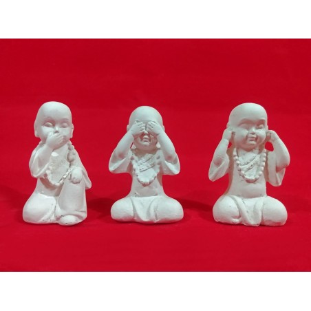 Escultura Buda Cego, surdo e mudo 8cm