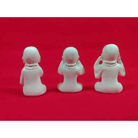 Escultura Buda Cego, surdo e mudo 8cm