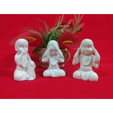 Escultura Buda Cego, surdo e mudo 8cm