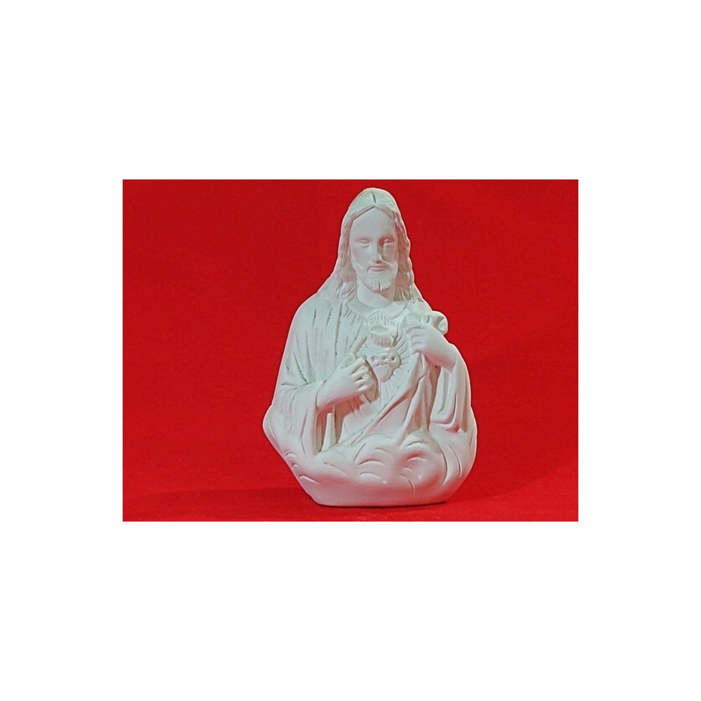 Busto Sagrado Coração de Jesus Gesso Cru 15cm