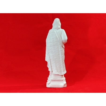 Imagem Sagrado Coração de Jesus Bordado Gesso Cru 28cm