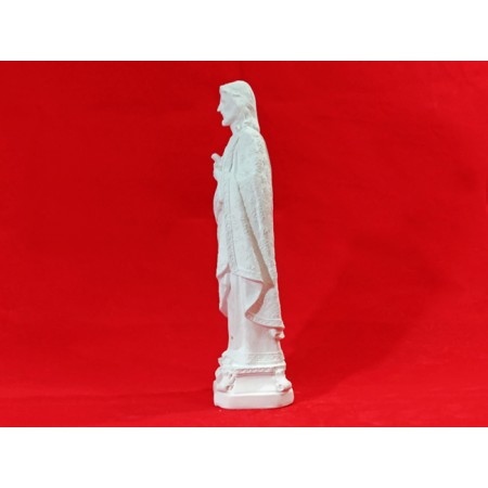 Imagem Sagrado Coração de Jesus Bordado Gesso Cru 28cm