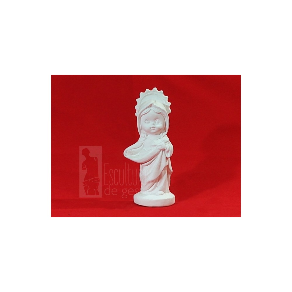 Imagem Imaculado Coração de Maria Baby Gesso Cru 14cm
