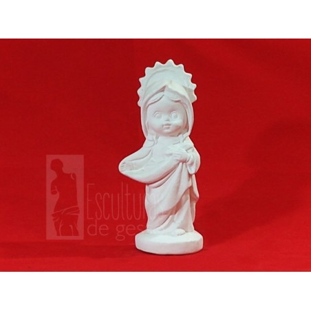 Imagem Imaculado Coração de Maria Baby Gesso Cru 14cm