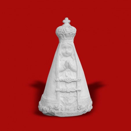 Imagem Nossa Senhora Aparecida Baby 14cm Gesso Cru Manto Liso com Detalhes