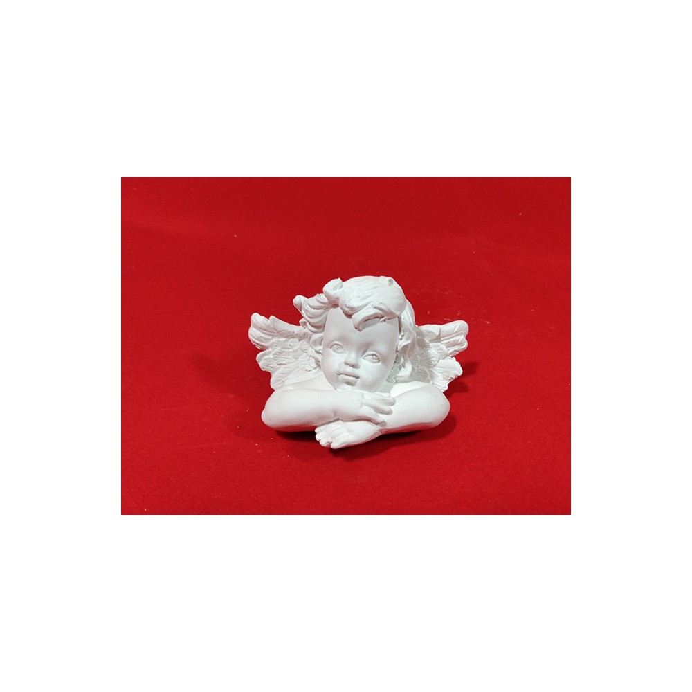 Anjo de Mesa Braços Cruzados em Gesso Cru 9x5cm