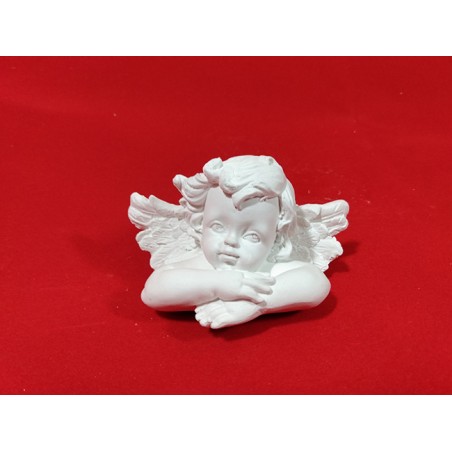 Anjo de Mesa Braços Cruzados em Gesso Cru 9x5cm
