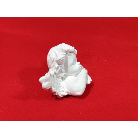 Anjo de Mesa Braços Cruzados em Gesso Cru 9x5cm
