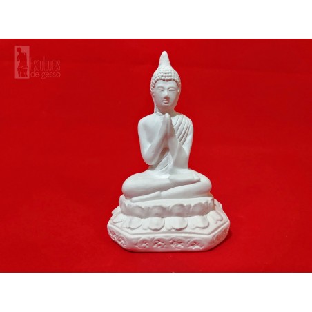Buda Meditando 12cm Escultura em Gesso Cru