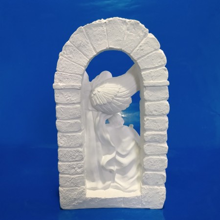 Imagem Sagrada Família no Arco em Gesso Cru 32cm