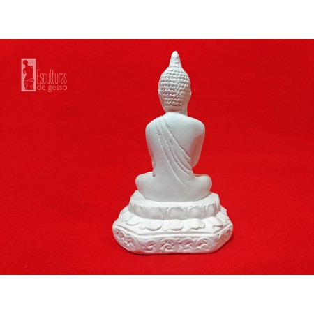 Buda Meditando 12cm Escultura em Gesso Cru