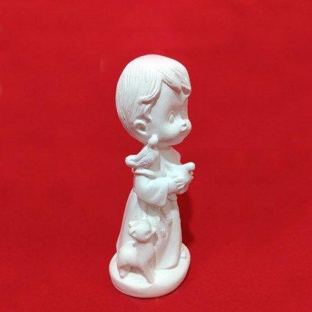São Francisco Baby Imagem Gesso Cru 14cm