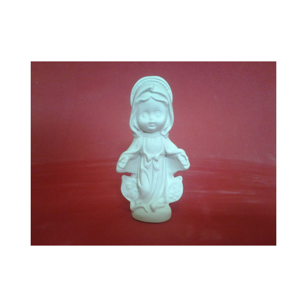 Nossa Senhora das Graças Medalha Milagrosa Baby Gesso Cru 15cm