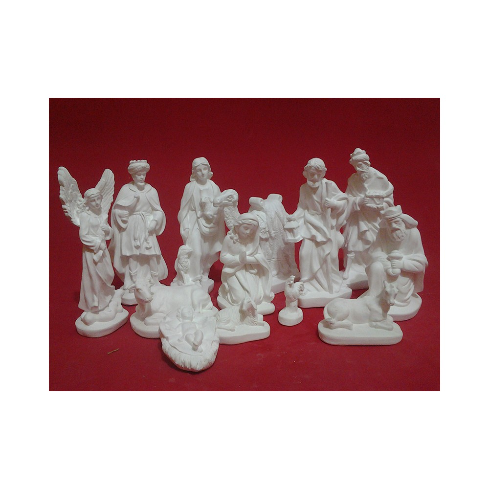 Presépio Polonês em Gesso Cru 20cm