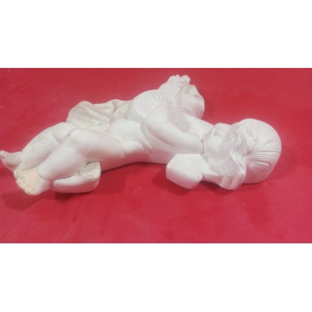 Anjo da Guarda de Parede com Bandolim Gesso Cru 25cm