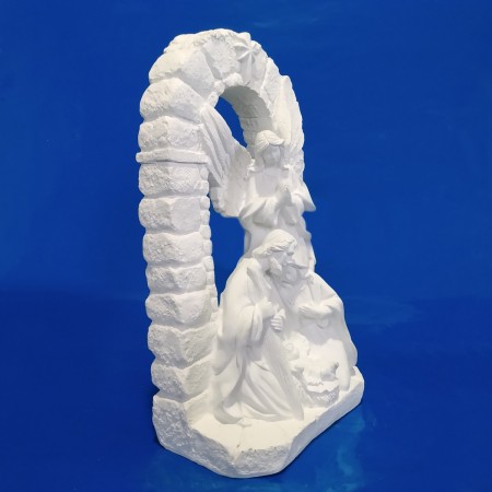 Imagem Sagrada Família no Arco em Gesso Cru 32cm