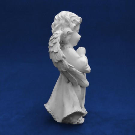 20cm Anjo da Guarda Rezando em Pé Gesso Cru