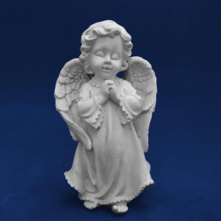 20cm Anjo da Guarda Rezando em Pé Gesso Cru