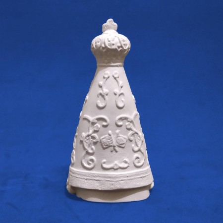 14 cm Nossa Senhora Aparecida Criança Gesso Cru Manto Bordado