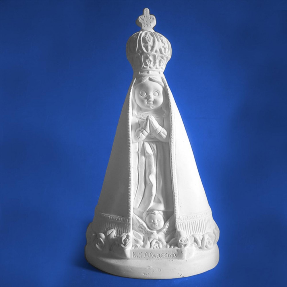 22cm Nossa Senhora Aparecida Criança lisa Gesso Cru