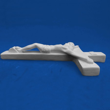 Crucifixo de Parede  35x20cm Gesso Cru