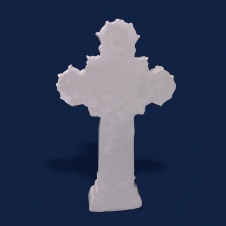 Imagem Sagrada Família na Cruz em Gesso Cru 35cm