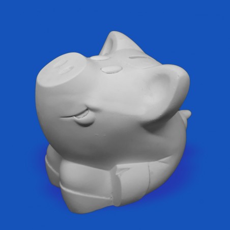 Cofre Porquinho Sentado 21cm Gesso Cru