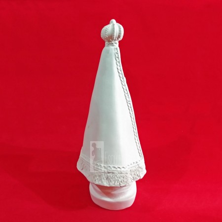 Imagem Nossa Senhora Aparecida Lisa com Bordas Gesso Cru 28cm