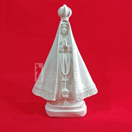 Imagem Nossa Senhora Aparecida Lisa com Bordas Gesso Cru 28cm