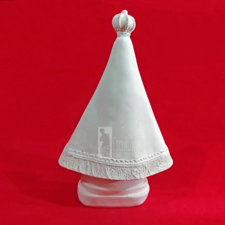 Imagem Nossa Senhora Aparecida Lisa com Bordas Gesso Cru 28cm