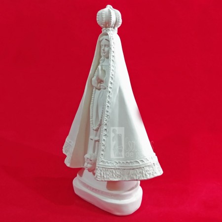 Imagem Nossa Senhora Aparecida Lisa com Bordas Gesso Cru 28cm