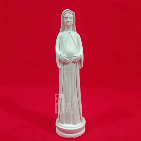 Imagem Nossa Senhora Grávida Gesso Cru 24cm